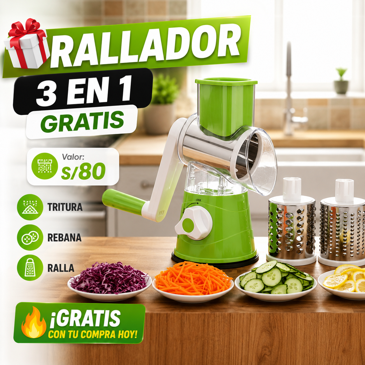 "Pelador Eléctrico Recargable + Rallador 3 en 1 DE REGALO 🎁"