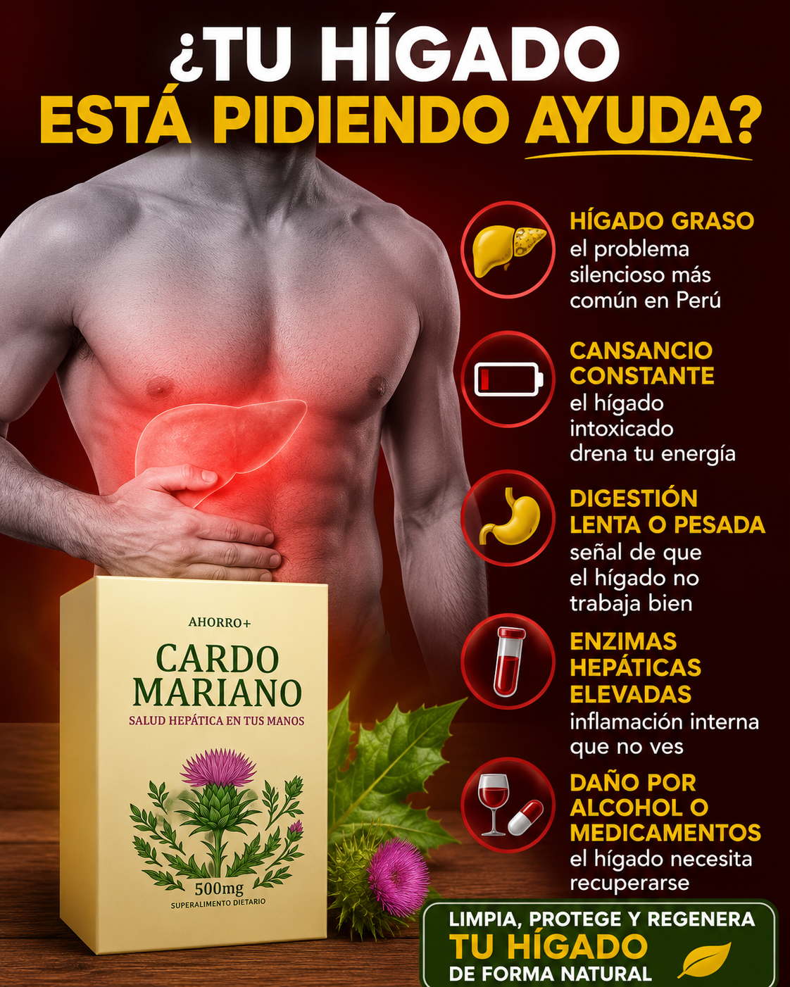 Cardo Mariano 500mg — Protege, Limpia y Regenera tu Hígado de Forma Natural"