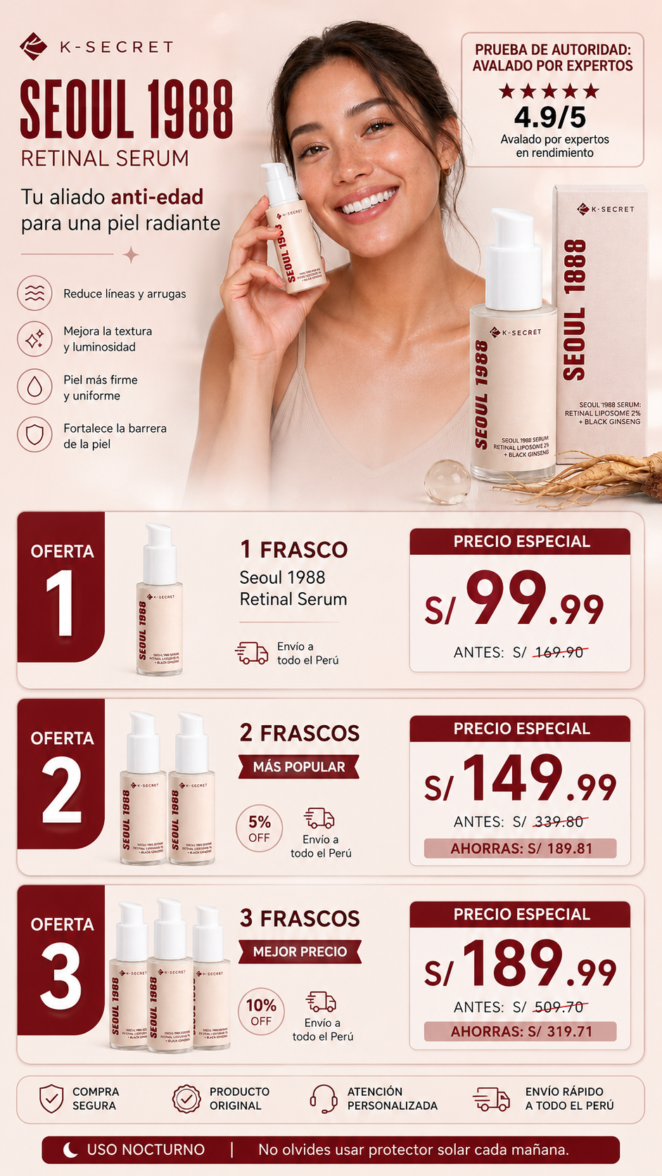 SEOUL 1988 SERUM Retinal Liposome 2% + Black Ginseng