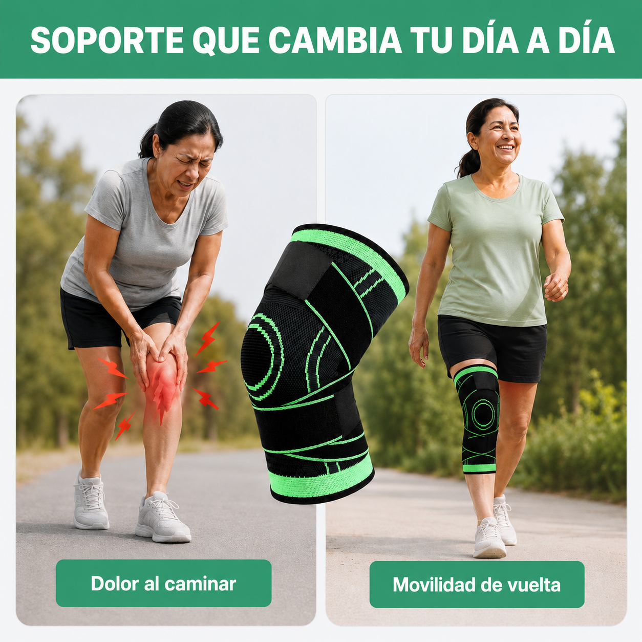 Rodillera de Compresión con Soporte Ajustable