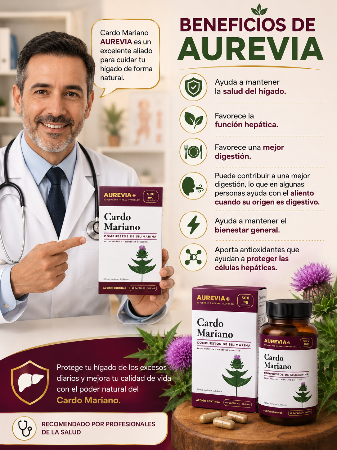 💚 Cardo Mariano 500 mg Premium | Apoya la Salud de tu Hígado +