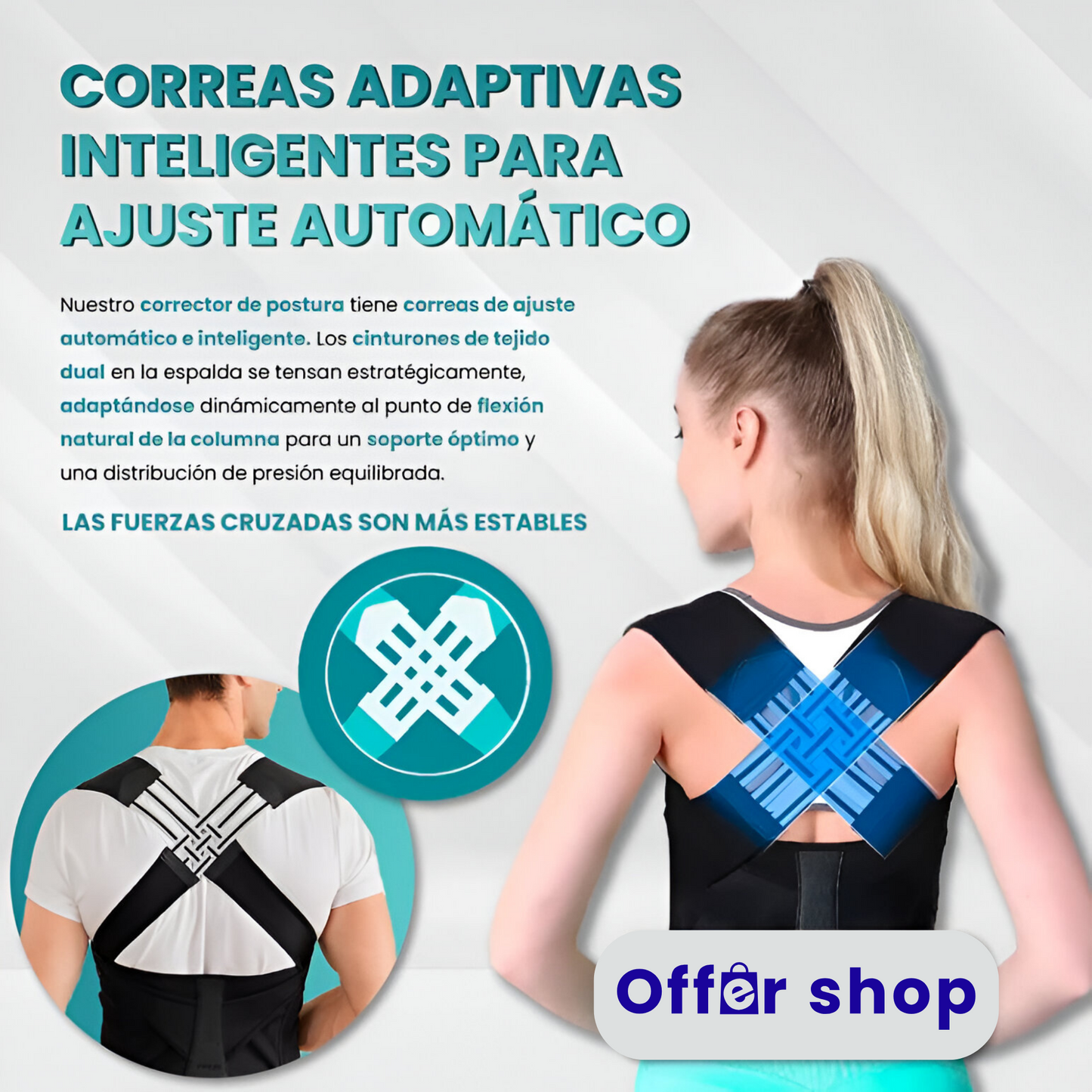 🔥 Corrector de Postura Ajustable Premium + 5 Parches Musculares de Regalo 🎁