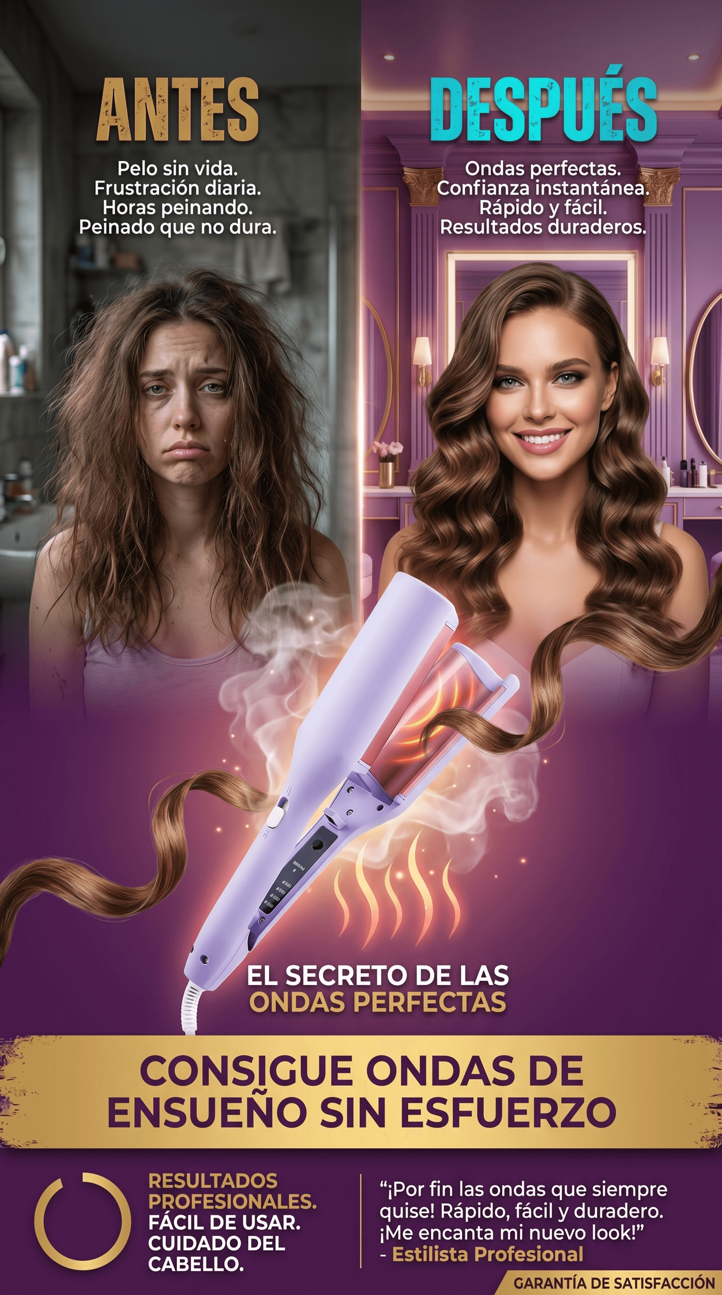 💖 PINK WAVE STYLER – ONDAS PERFECTAS EN MINUTOS ✨