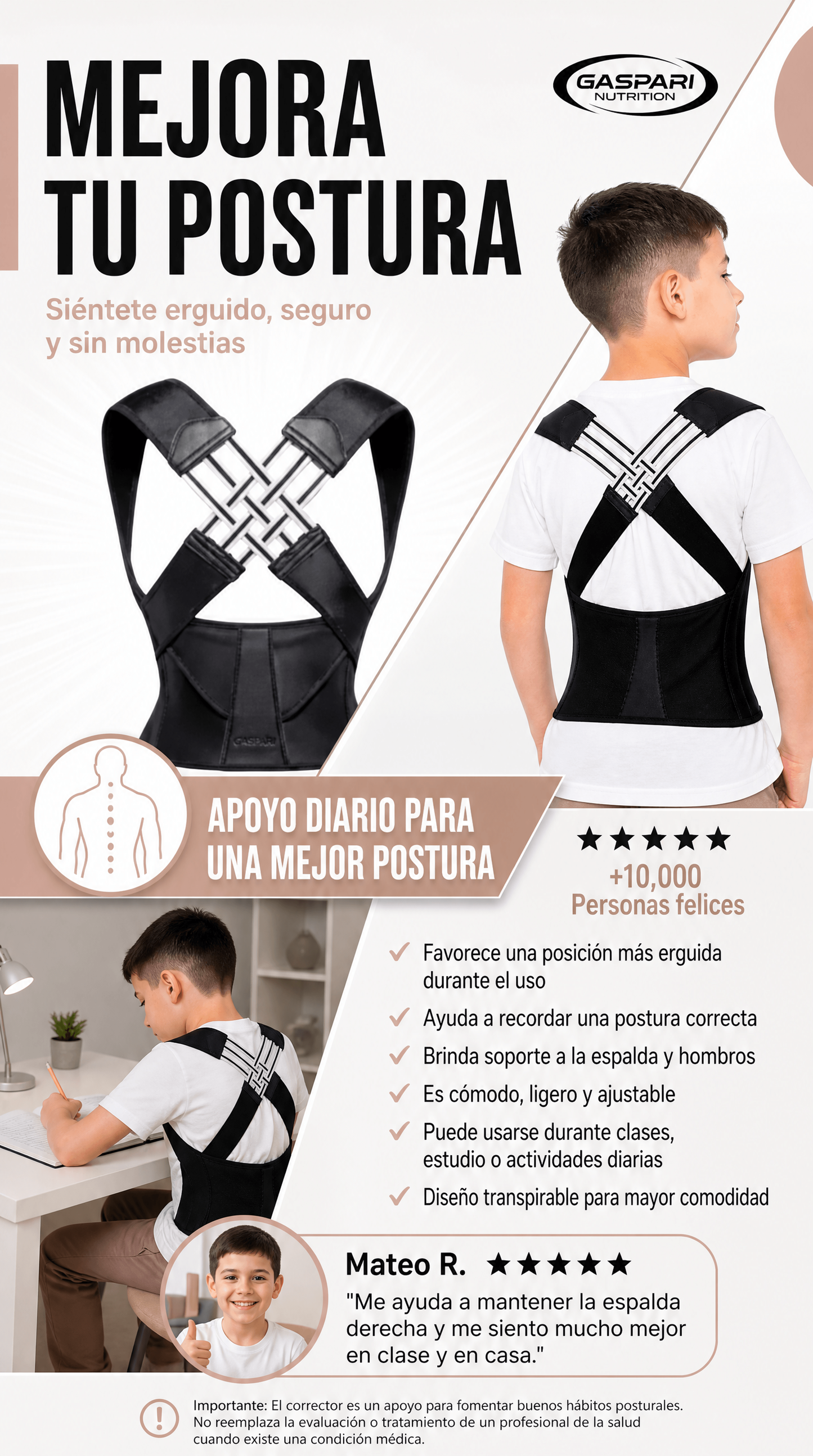 👦 Corrector de Postura Infantil | Ayuda a Mantener una Espalda Recta y una Mejor Postura